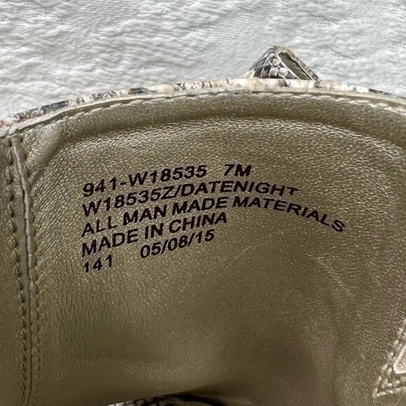 White Mountain Datenight Peep Toe Clogs Snake Print Block Heel Mule Slides - Picture 8 of 8